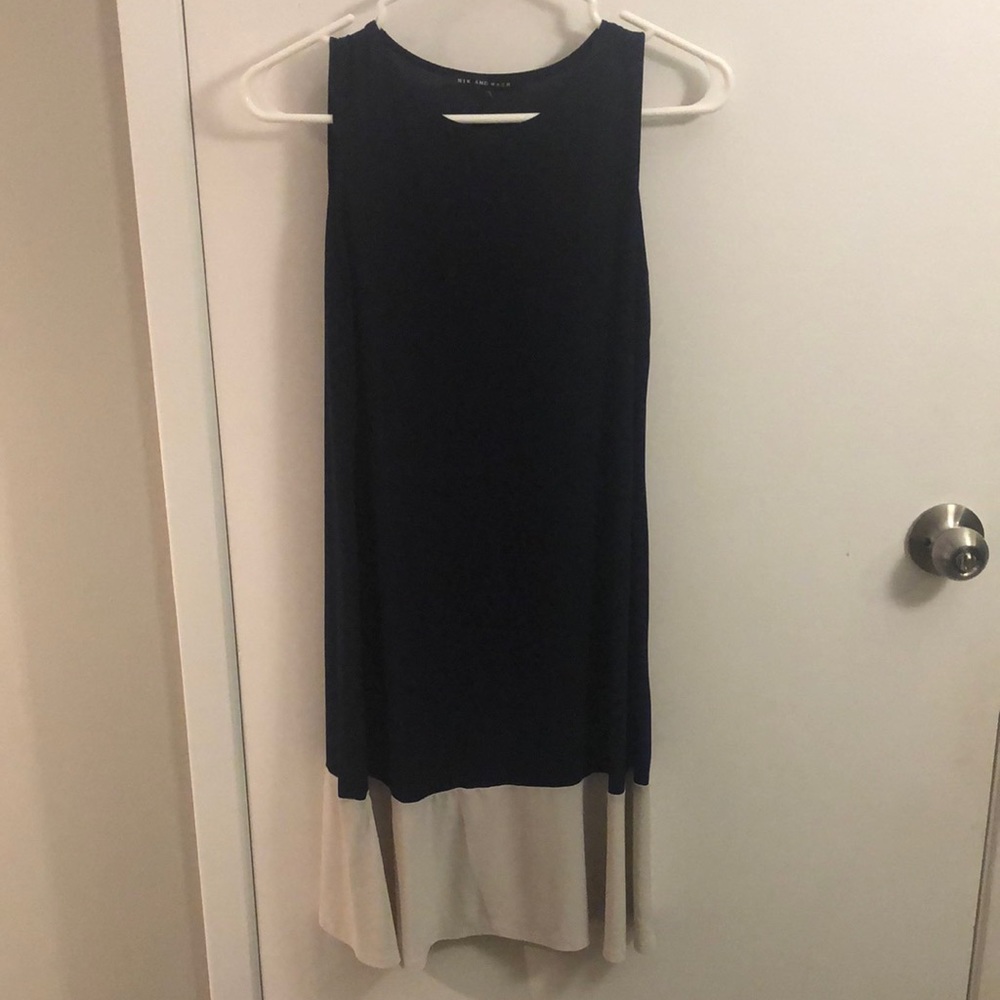 Blue and white summer dress. Good condition.